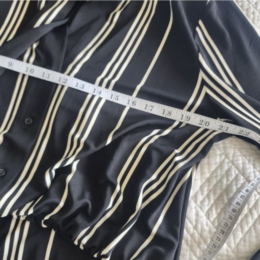 Ann Taylor minimalist contemporary neck tie stripe midi dress - Picture 10 of 14